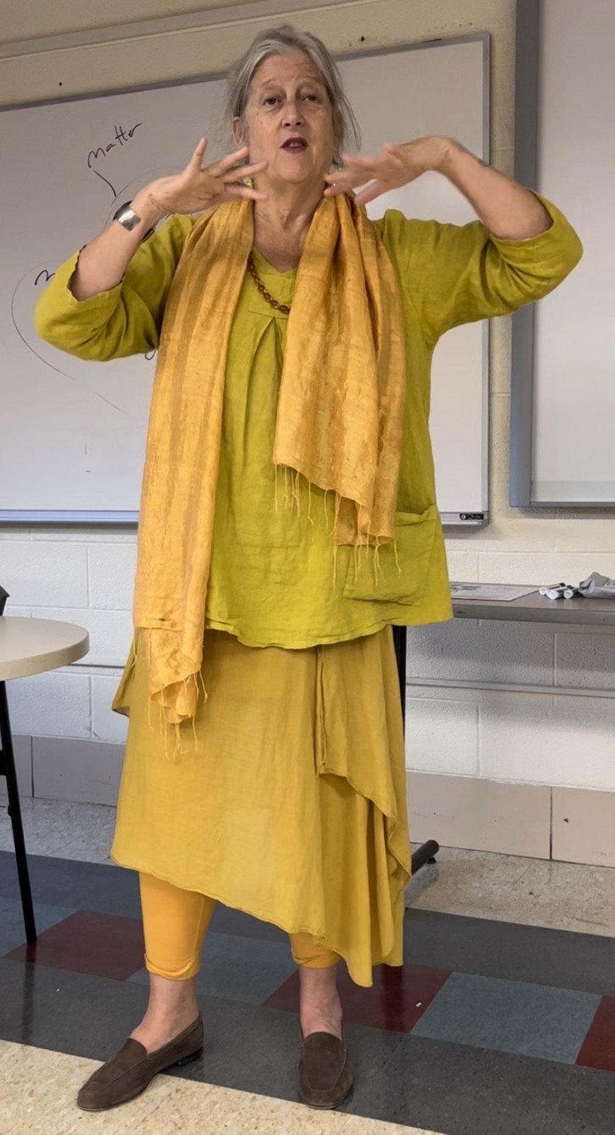 Annie Finch teaching meter, West Chester University, 2022. Photo: Cherise Pollard